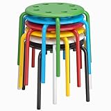 VECELO Stackable Stools for Classroom, 12' Height Portable Stacking Stool Chairs with Non-Slip Foot Mats for Kids, Ideal for Preschool/Daycare/Home (6 Pack)