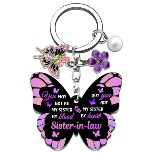 SOJUWEL Beautiful Butterfly Keychains for Women Sweet Sister In Law