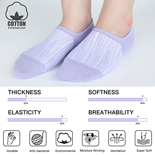 Cooplus No Show Socks Womens Cotton Low Cut Non Slip Socks Casual Invisible Flat Boat Socks (6 Pairs) #TOP3