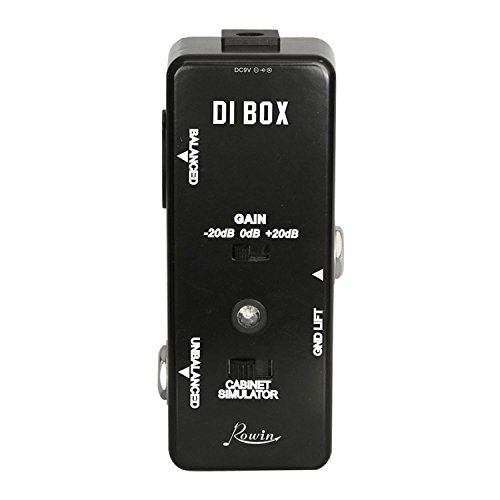 Rowin Guitar Bass Passive DI Box Instrument to Balanced and Unbalanced Micro Direct Box Pedal