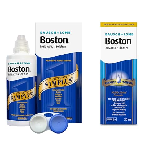 Boston Simplus Multi-Action Solution, 120ml Contact Lens Solution for Rigid Gas Permeable Contact Lenses & Advance Cleaner, Leaves Lenses Clean, 30 ml