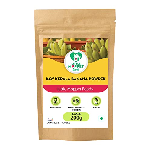 Image of Little Moppet Foods Raw Kerala Banana Powder - 200g |Made by a doctor Mom| No Additives and Preservatives | Free from Added Salt and Sugar | Prepared from Sundried Raw Kerala Nendran Banana | Fibre-Rich | Easily digestible | Kannankaya Powder