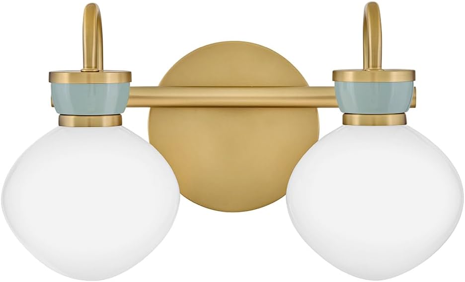 Lark Lucy Small Two Light Vanity, Lacquered Brass