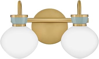 Lark Lucy Small Two Light Vanity, Lacquered Brass