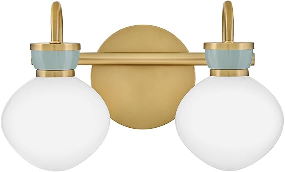 Lark Lucy Small Two Light Vanity, Lacquered Brass