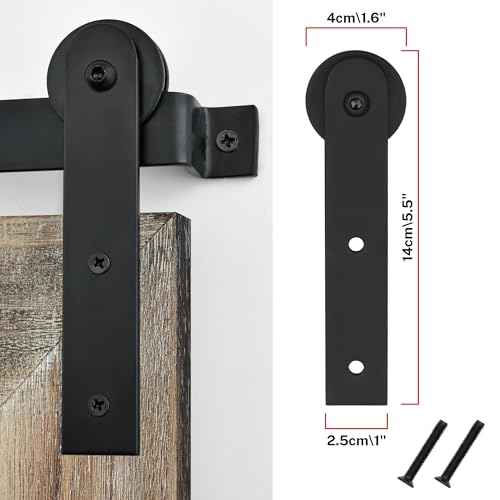 Image of COGOOD Farmhouse Barn Door Mirror - 41 inch x 26 inch Rustic Wood Framed Wall Mirror for Bathroom, Living Room, Entryway Wall Decor (Striped Brown)
