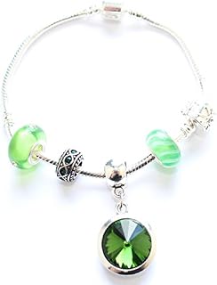 Liberty Charms Children's 'May Birthstone' Silver Plated Charm Bead Bracelet.with Gift Box. Girls Birthday Gift Present (Other