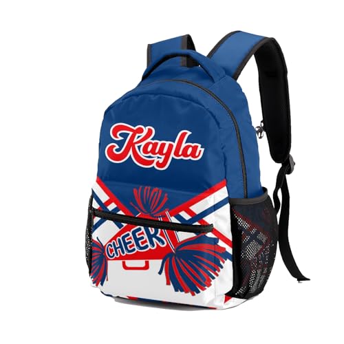 Custom Navy Red Cheer Cheerleaders Pom Kids' Backpack Personalized Child Daypacks Shoulder Bag for Primary Junior High University Gift2