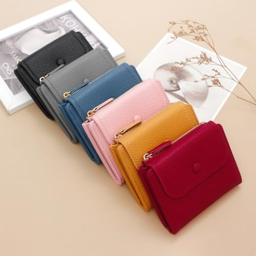 Women Small Bifold Wallet, PU Leather Purse with Multiple Card Slots, Coin Zipper Compartment, Stylish Ladies Wallet4