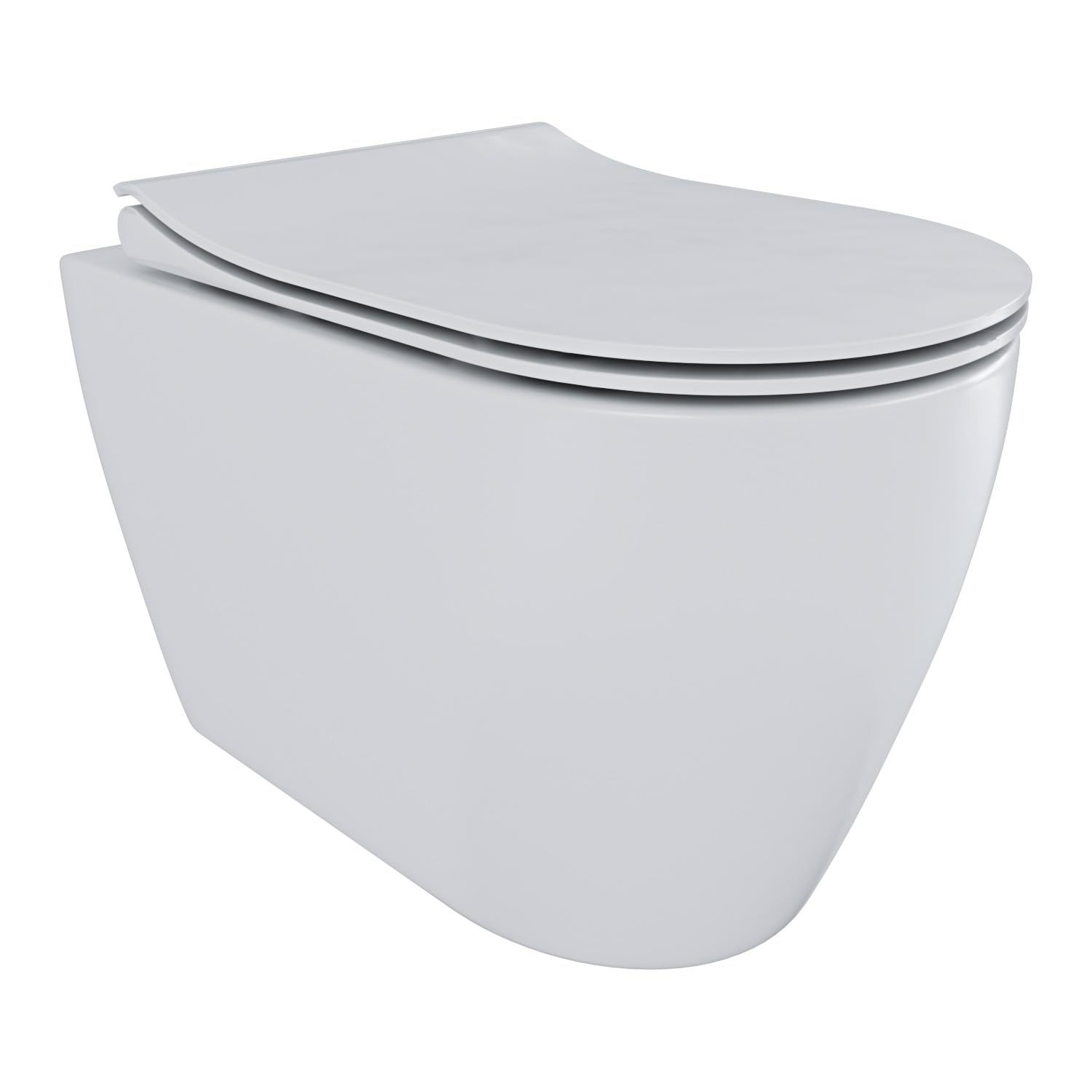 BRICOZONE Coppia Sanitari Filomuro Vaso WC Rimless Senza Brida E Bidet In Ceramica Filo Muro Filo Parete Design Moderno Con Copriwater Chiusura Soft Close Chiusura Rallentata (Bianco opaco)