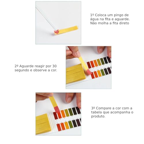 Teste de PH em fitas com precisão (80 testes) Universal