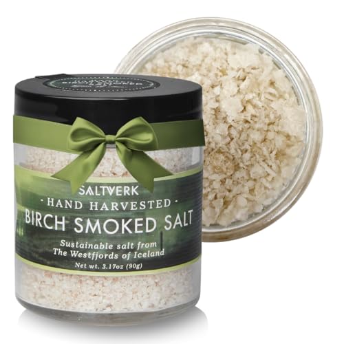 Saltverk Birch Smoked Sea Salt - 3.17 Ounces Jar - Hand Harvested Gourmet - Sustainably Made