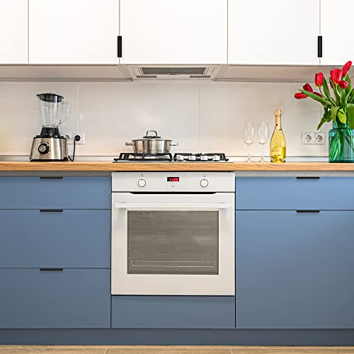 Image of 6 Pack Finger Pulls for Cabinets - 102mm /4in Hole Center Black Handles | 128mm /5 inch Overall Length, Edge Pulls, Concealed Tab Kitchen Drawers Pulls, Easy Install, Screws Included, Rust-Resistant
