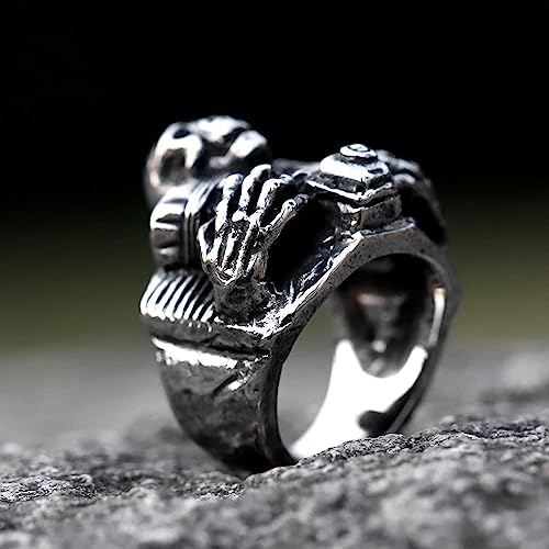 Image of 2023 Skull Ring Cool Evil Death Punk Rock Stainless Steel Rings Aly Style Jewelry