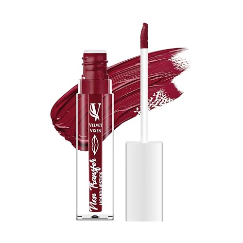 Velvet Vixen Non Transfer Liquid Lipstick – Royal Maroon 01 | Long Lasting Matte Finish | Waterproof & Smudge Proof | Highly Pigmented Liquid Lipstick for Women
