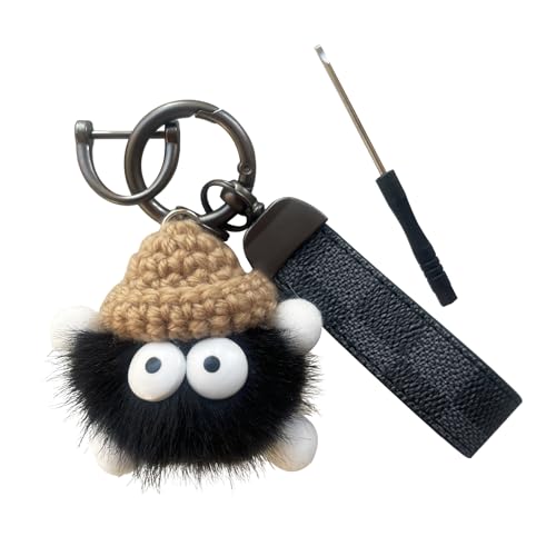 ZVRSUA Schl&uuml;sselanh&auml;nger f&uuml;r Auto Motorrad,Schl&uuml;sselanh&auml;nger s&uuml;&szlig;e mit Puppen und D Ring，Schl&uuml;sselband Personalisiert f&uuml;r M&auml;dchen und Frau，Geschenk f&uuml;r Damen Herren (Schwarz)