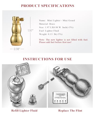 Encendedor Mini Vintage de Cobre Recargable miniatura 5