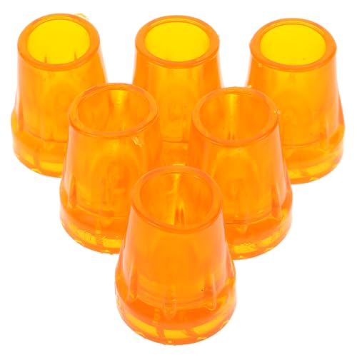 Beavorty 6pcs Crutch Tips Heavy Duty Replacement Rubber Cane Tips Walking Stick Tips Shock Absorption Foot Covers Cap Protectors for Trekking Hiking Poles