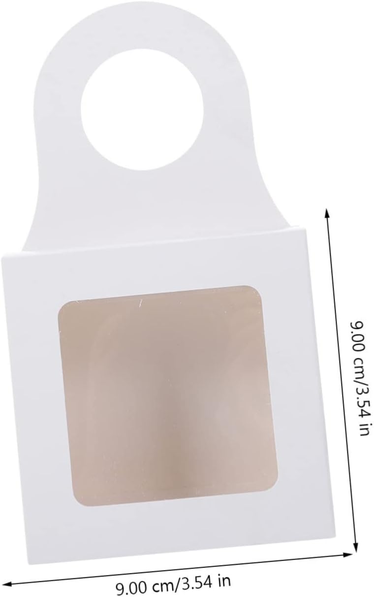 UTHCLO 25 Pack Hanging Wine Bottle Gift Boxes with Window White Paper image 3
