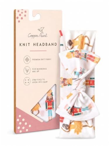Copper Pearl Baby Bows: Soft and Stretchy Headbands for Baby Girls, Newborn and Toddler Hair Bows and Accessories, Stylish Bow Headband, Juliet