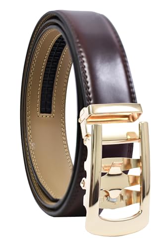 Image of WildHorn Men's Genuine Leather Belt for Men| Premium Auto-Lock Buckle | Adjustable up to 48 inch | Formal & Casual Wear | Micro-Adjust Fit | Stylish Gift Box Included