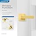 Leydebong 3 Pack Gold Door Handles, Heavy Duty Door Knobs Interior for Bedroom Bathroom, Privacy Door Levers Door Handle with Lock, Sleek Door Knobs