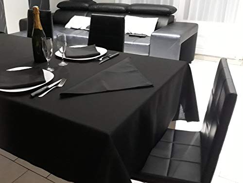 laurentmortreux Lot de 3 Serviettes de Table 45x45 Noir, Tissus Cover