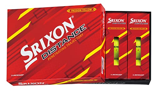 DUNLOP SRIXON DISTANCE 9 Golf Balls 2022 Model 1 Dozen (12 Pieces) Passion Yellow
