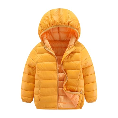 ベビー 冬 アウター 暖かい 中綿ジャケット キッズ ダウンジャケット フード付き 男の子 女の子 保温 防寒 防風 ダウンコート アウトドア 赤ちゃん 上着 子ども あったか 防寒着 厚手 冬服 小学生 通学 お出かけ 雪遊び(イエロー,150)