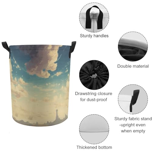 Panier à linge avec couvercle pliable imperméable grand format chambre - 5