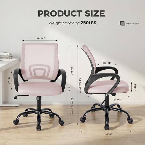 Image of DUMOS Ergonomic Office Chair, Mid-Back Executive Desk Chair 2 Pack