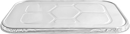 Miniatura 9 de PACTOGO Sartenes de papel de aluminio para mesa de vapor de tamaño 13 con tapas sartenes de aluminio de tercer tamaño de 12 x 6 pulgadas con tapas