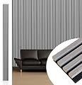NeatiEase Wood Wall Panels, 9 Feet Acoustic Slat Wall Panels for Interior Wall Decor and Noise Reduction, Decorative Slat Wall Paneling, Gray Oak, 6-Piece