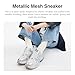 Coach Women's Metallic Mesh Sneaker, Chalk/Bluebell, 6.5