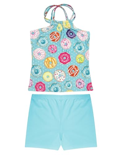 Image of Girls Tankini Swimsuits 2-Piece Bathing Suit Criss Cross Straps for Kid Child Swimwear Swim Tops with Short 6-16 Years