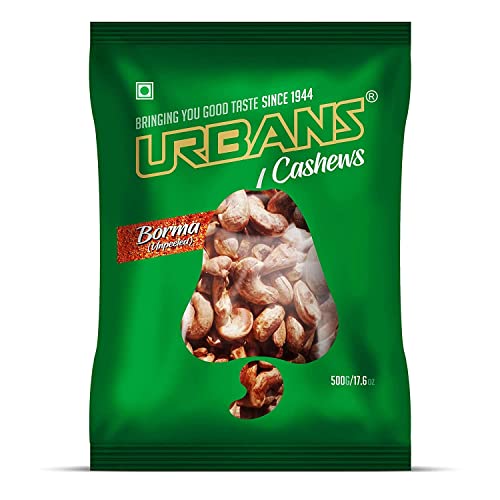 Image of URBANS Cashew Unpeeled Borma Whole Cashew With Skin Nuts Kernels Kaju (Raw Cashew) (500 Grams)