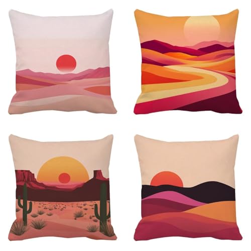 CONFEZIONE DEL PRODOTTO】: Set di 4 fodere per cuscino, abbinabili a vari tipi di biancheria da letto. È inclusa anche una borsa portatile per un comodo utilizzo all'aperto. Nota: il nucleo interno e l'imbottitura non sono inclusi.