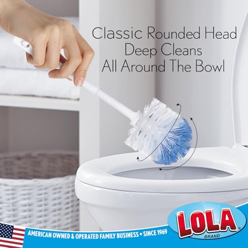 Image of LOLA Classic Toilet Brush, 12 Pack, Durable Fiber Stiff Bristles, Compact Size, Non-Scratch, Long-Lasting