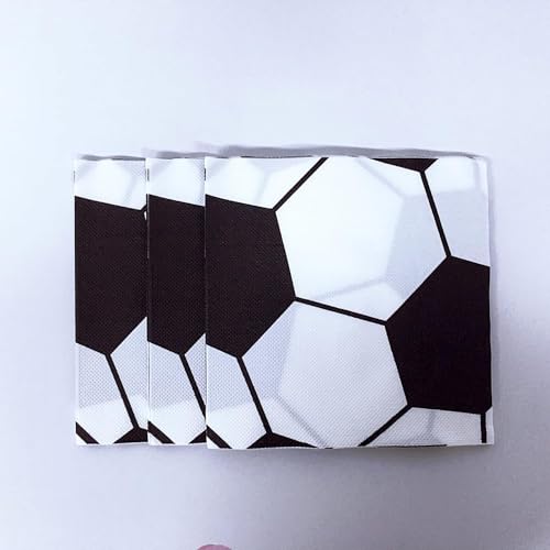 Image of Wanna Party Soccer Theme Paper Napkins - Pack of 20 Football Birthday Disposable Tissues for Kids, Sports Theme Celebrations, Football Decorations & Tableware Supplies