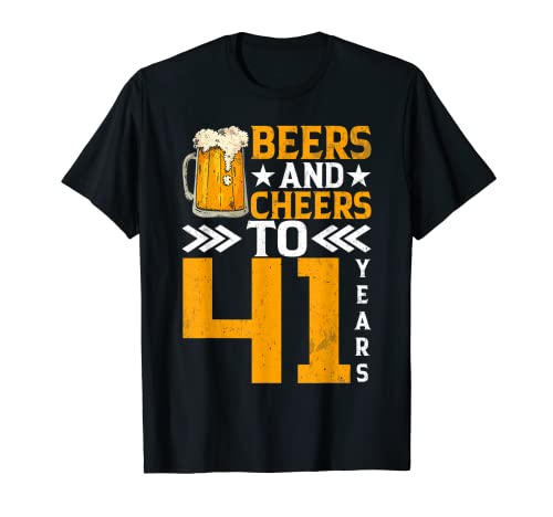 Taza de cerveza con 41 cumpleaños y saludos a 41 años Camiseta