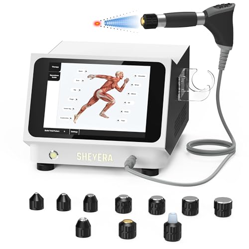 SHEYERA Upgraded Shockwave Therapy Machine & Focal Applicator FSA or HSA-Eligible Extracorporeal ESWT Shock Wave Therapy Device for Joint/Muscle Pain Relief Ideal for Home & Clinical