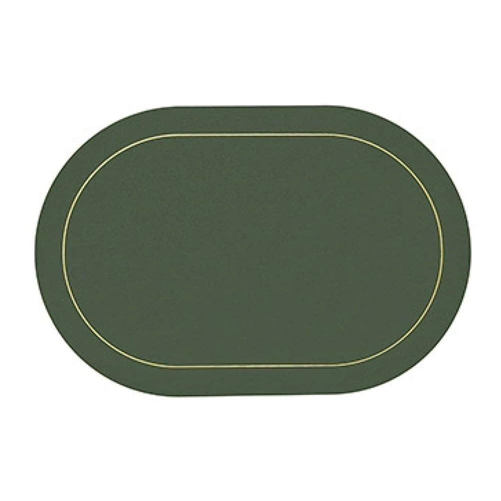 UDSKNV[KSL Table Leather Placemats Set of 1pcs,Washable for Dining,Heat- Non-Slip Insulation Waterproof Place Mats Green