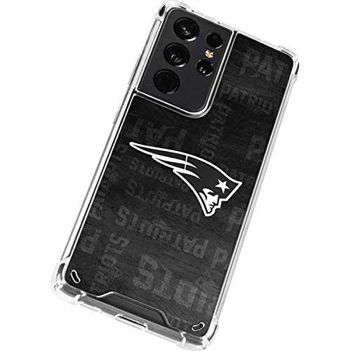 Skinit Clear Phone Case Compatible with Galaxy S21 Ultra 5G - Officially Licensed NFL New England Patriots Black & White Design