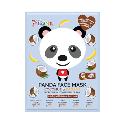 Montagne Jeunesse - Mascarilla Facial - 7Th Heaven Mascarilla De Tela Animal Mask - Hidratante - Ingredientes Naturales - Estampado De Panda - Crema Hidratante Facial Mujer