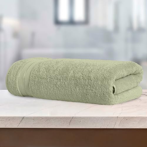 Image of Elegant Comfort Three Line Popcorn Towel Set for Bathroom 35 x 70 inches, Premium Hotel Quality 1-Pack Jumbo Towels, 100% Turkish Cotton, Soft and Durable, Quick Dry and Highly Absorbent, Jade Green
