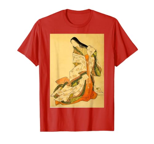 ONO no Komachi The Poetess Japanese Poem Writer Waka Poet T-Shirt, Men, Red, Large