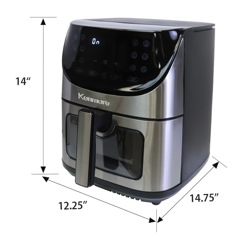 Kenmore 7.8L Air Fryer Family Size Air Fryers Healthier Oil Free Programmable Cooking with 12 Presets Chicken Vegetables Dehydrate Adjustable Timer Dishwasher Safe Part Gourmet Kitchen Stainless Steel - Image 6