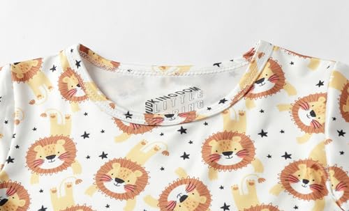 Image of LittleSpring Kids Short Sleeve Tshirt Crewneck Print Summer Tops