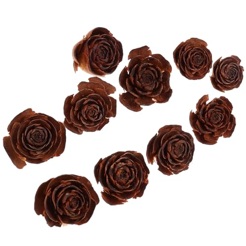 10 piezas flores secas naturales y piñas para manualidades miniatura 1