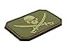 Produktbild BE-X 3D Rubber Patch/Abzeichen - Jolly Roger - aus Hartgummi, mit Klett - 5 x 3cm (Olive)